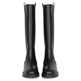 Trendy Back-Zipper Boots: Saint Pietro's Black Leather Elegance