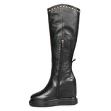 Saint Adelmo's Trendy Long Boots in Black Leather