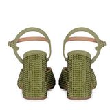 Saint Amaya Safari Leather Heels - Crystal studs for a glamorous twist on classic elegance