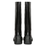 Saint Eloïse Black Leather Lug Sole Long Boots