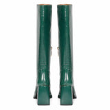 Saint Jolène Green Harrod Patent Leather Long Boots