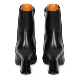 Saint Elliana Black Leather Sculpted Heel Inside Zip Boots