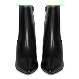 Saint Elliana Black Leather Sculpted Heel Inside Zip Boots