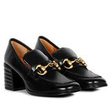 Saint Valentina Black Leather Moccasins: Handcrafted elegance for timeless style. Luxury comfort in every step