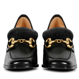 Saint Valentina Black Leather Moccasins: Handcrafted elegance for timeless style. Luxury comfort in every step