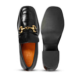 Saint Valentina Black Leather Handcrafted Moccasins