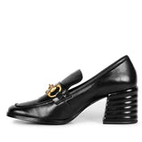 Saint Valentina Black Leather Moccasins: Handcrafted elegance for timeless style. Luxury comfort in every step