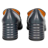 Saint Valentina Navy Leather Handcrafted Moccasins