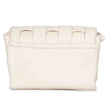 Giada Cream Woven Leather Cross Body Sling Bags