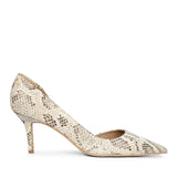 Layla Beige Snake Print Leather Pumps