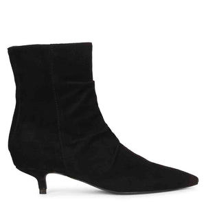 Saint Florino Black Suede Leather Handcrafted Ankle Boots