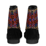 Luxurious Saint Elaine boots: Black suede, snug design, and exquisite embroidery
