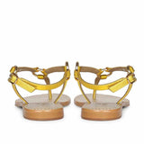 Saint Coretta O-Ring Yellow Metallic Leather Sandals