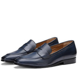 Saint Lukonin Toned Navy Leather Loafers With Set - SaintG India