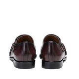 Saint Alboin Two Color Toned Red Leather Double Buckled Monk Strap Shoes - SaintG
