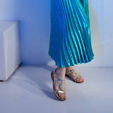 Saint Daisy Gold Leather Flat Sandal