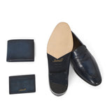 Saint Lukonin Toned Navy Leather Loafers With Set - SaintG India