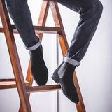 Saint Grimaldi Black Suede Leather Handcrafted Chelsea Boots