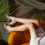 SaintG Gold rhinestone sandals