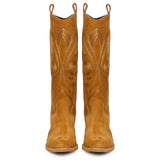 Saint Martina Tan Stitched Leather Handcrafted Cowboy Boots