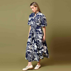 Saint Womens Nautical Floral Print Cotton Dress