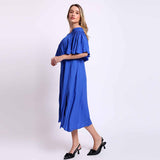 Saint Womens Blue Off-Shoulder Midi Dress
