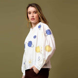 Saint Womens White Applique Cotton Shirt