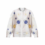 Saint Womens White Applique Cotton Shirt