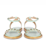 Saint Ivy Mint Leather Flat Sandal