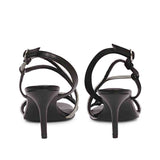 Saint Nessa Crystal Embellished Black Leather Stilettos
