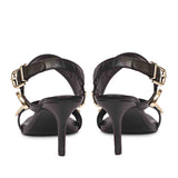 Saint Ravena Seashell & Star Embellished Black Leather Stilettos