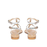 Saint Millie Silver Leather Flat Sandal