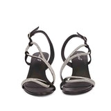 Saint Nessa Crystal Embellished Black Leather Stilettos