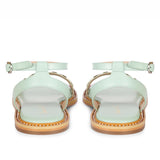 Saint Ivy Mint Leather Flat Sandal