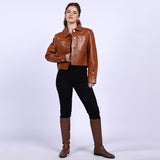 Saint Ray Cuoio Leather Women Collar Jackets