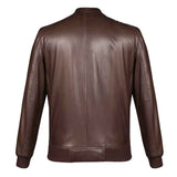 Saint Amorino Brown Leather Men's Bomber Jackets