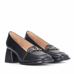 Saint Mirielle Black Leather Moccasins