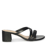 Saint Alessia Embellished Black Vegan Leather Block Heels