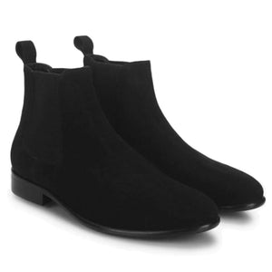 Saint Dylan Black Suede Leather Chelsea Boots