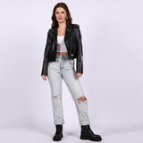 Saint Saira Black Leather Women Jackets