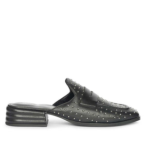 Saint Savannah Studded Black Leather Moccasins