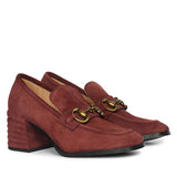 Saint Vera Gold Horsebit Burgundy Leather Moccasins