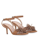 Saint Liora Tan Suede Leather Fringe Stilettos