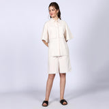 Saint Womens Ivory Cotton Poplin Co-ord Set