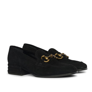Saint Jacqueline Black  Suede Leather Moccasins