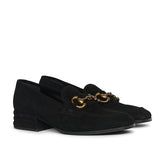 Saint Jacqueline Black  Suede Leather Moccasins