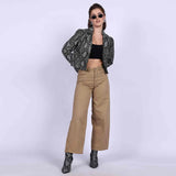 Saint Evie Grey Leather Women Jackets