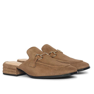 Saint Savannah Dark Taupe Suede Leather Moccasins