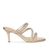 Saint Layla Crystal Cord Rose  Gold Leather Stilettos