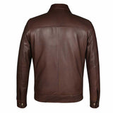 Saint Arduin Choco Brown Washed Leather Men's Bomber Jackets